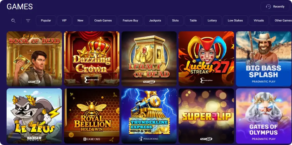 Casino Chachabet works with more than 37 identified software providers